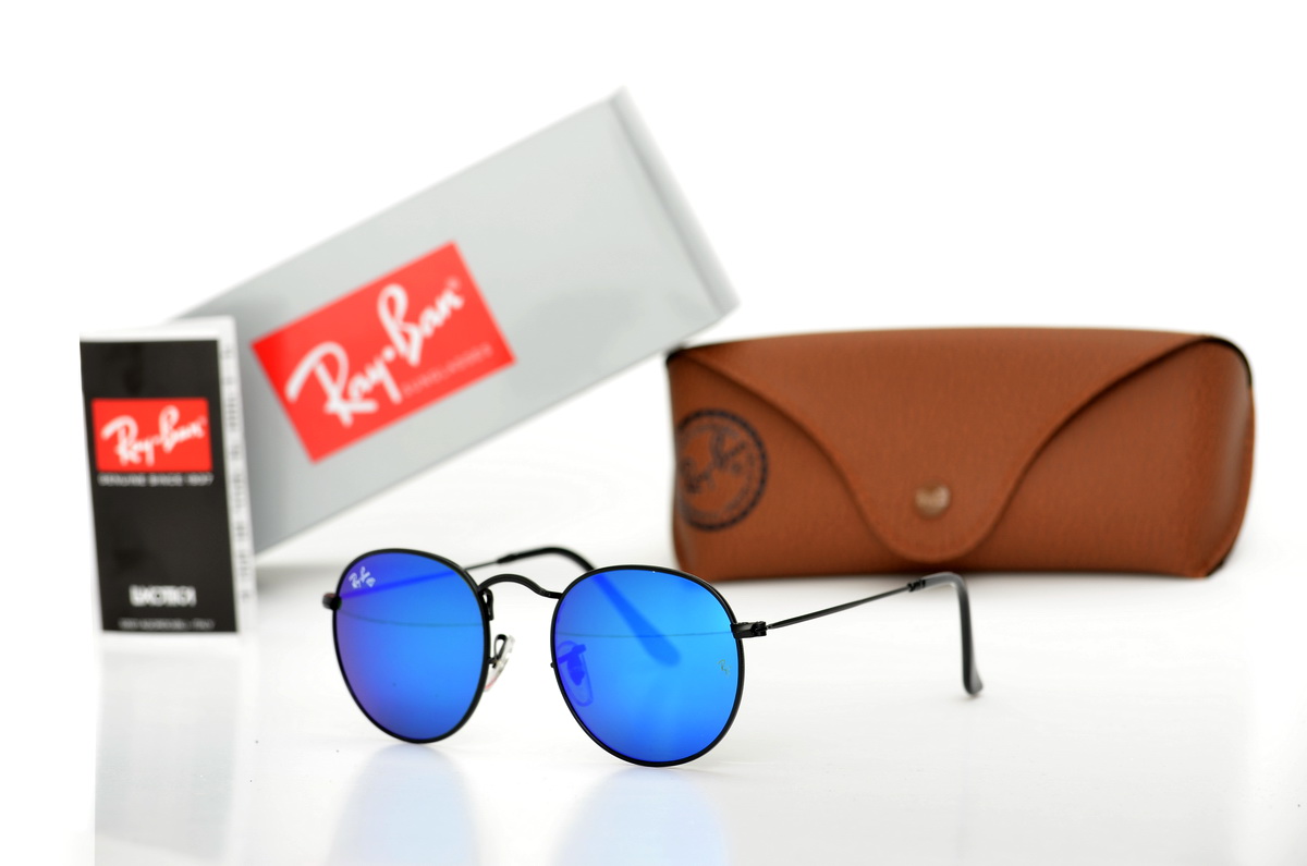 Солнцезащитные очки Ray-ban круглые 3447blue-b купить в интернет ...
